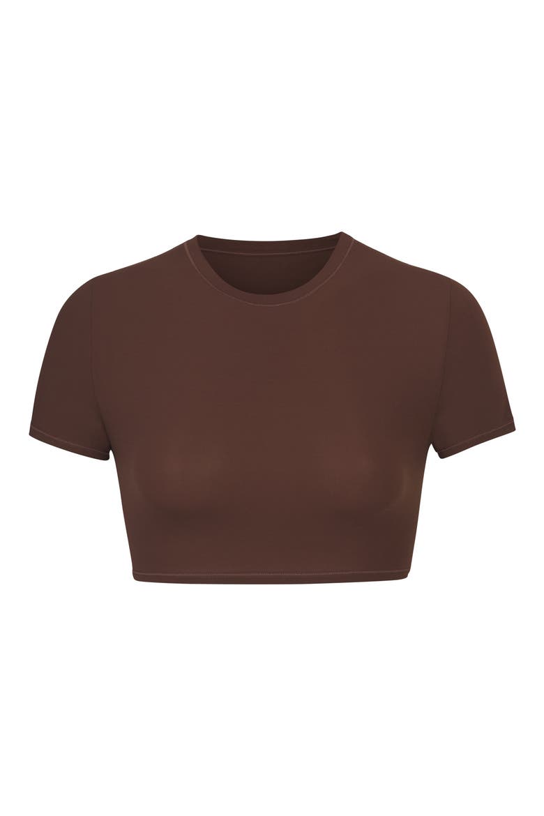 SKIMS Fits Everybody Picot Super Cropped T-Shirt (Women) | Nordstrom