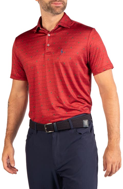 Holiday Martini Glass Performance Polo