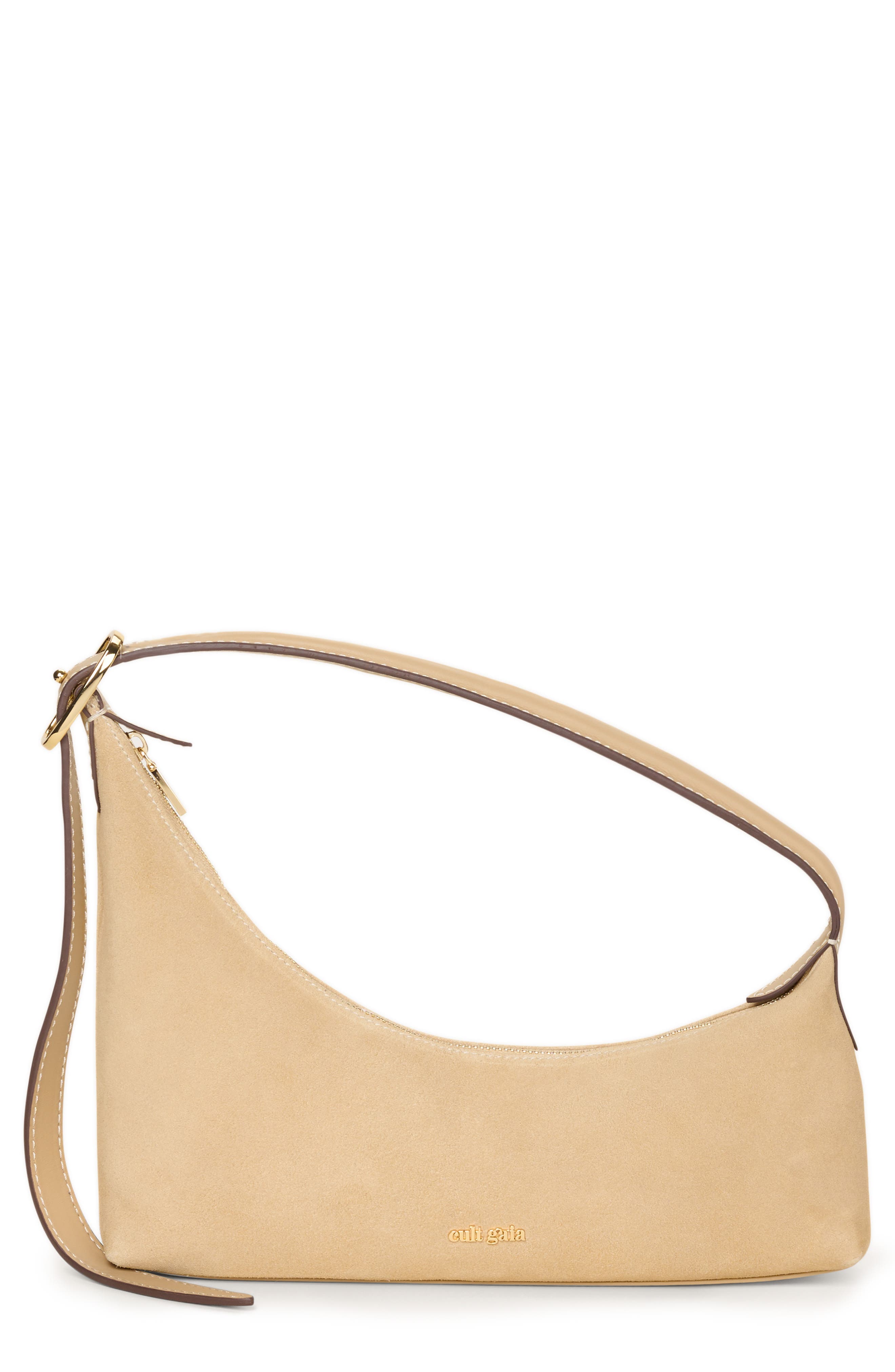 Cult Gaia Lola Leather Shoulder Bag, Main, color, Sand