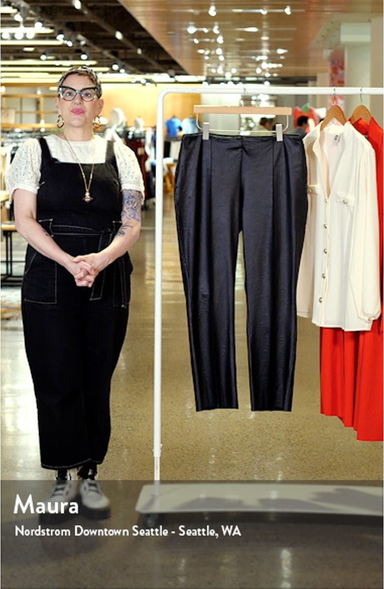 Elysse Foiled Stretch Faux Leather Pants, sales video thumbnail