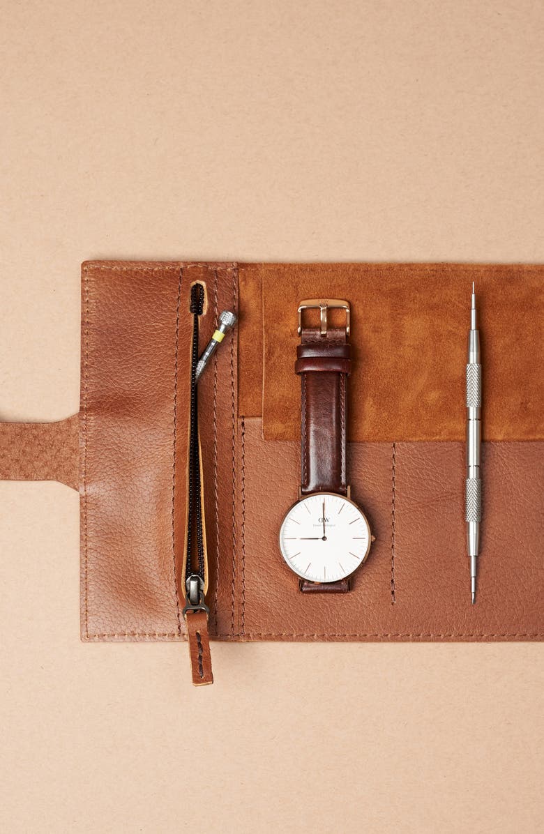 CAPRA LEATHER Watch Roll, Alternate, color, 