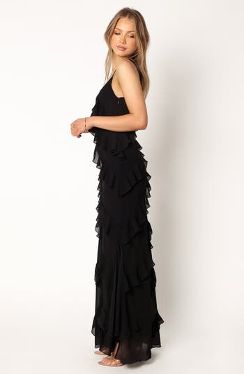 Ciao Ruffle Chiffon Gown