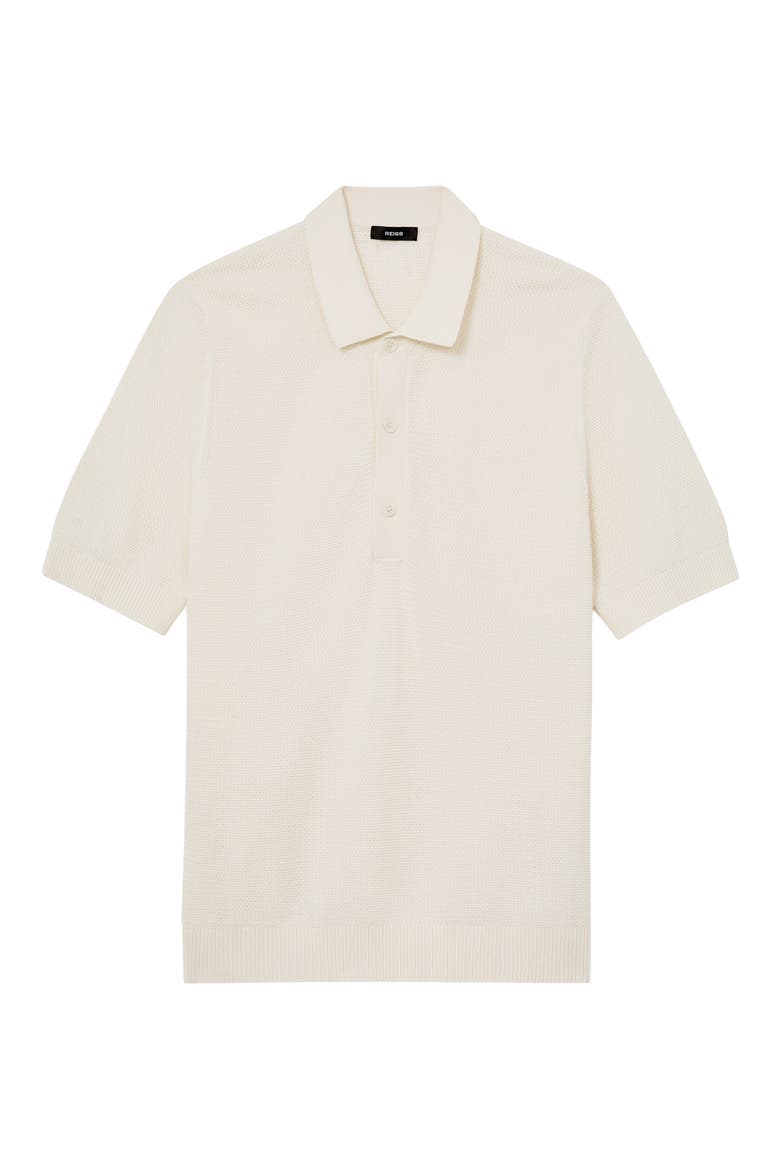 Warren Basket Stitch Polo Sweater, Alternate, color, ECRU