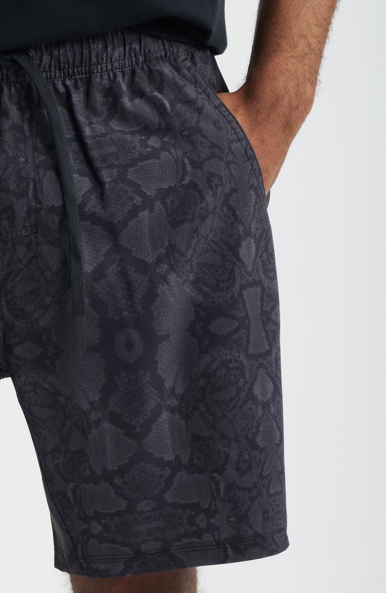 SANTO STUDIO Verona Tech Snakeskin Print Drawstring Shorts, Alternate, color, Snakeskin