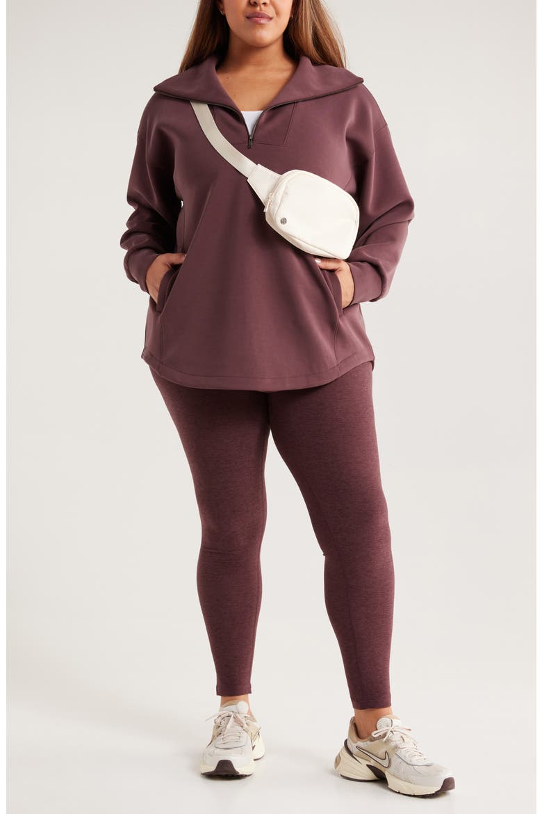 Renew High Waist Leggings, Alternate, color, BURGUNDY FUDGE MELANGE