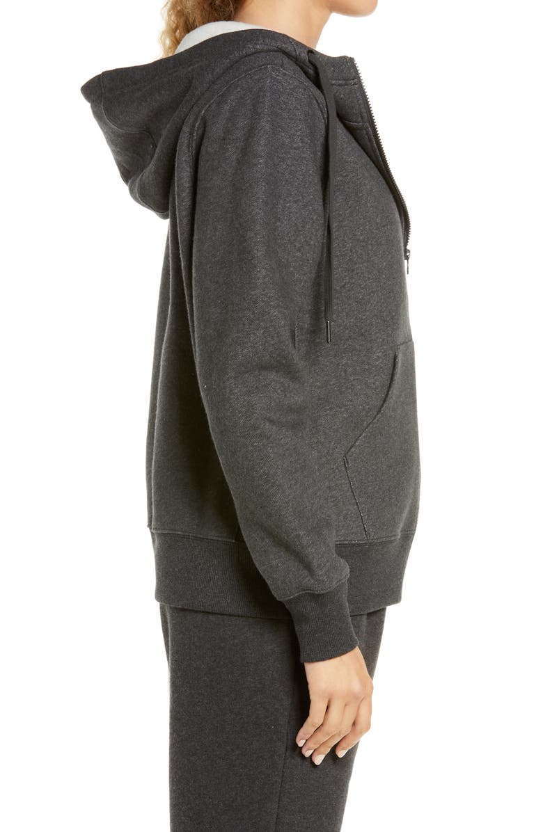 Zella Cara Full Zip Hoodie, Alternate, color, Grey Dark Charcoal Heather