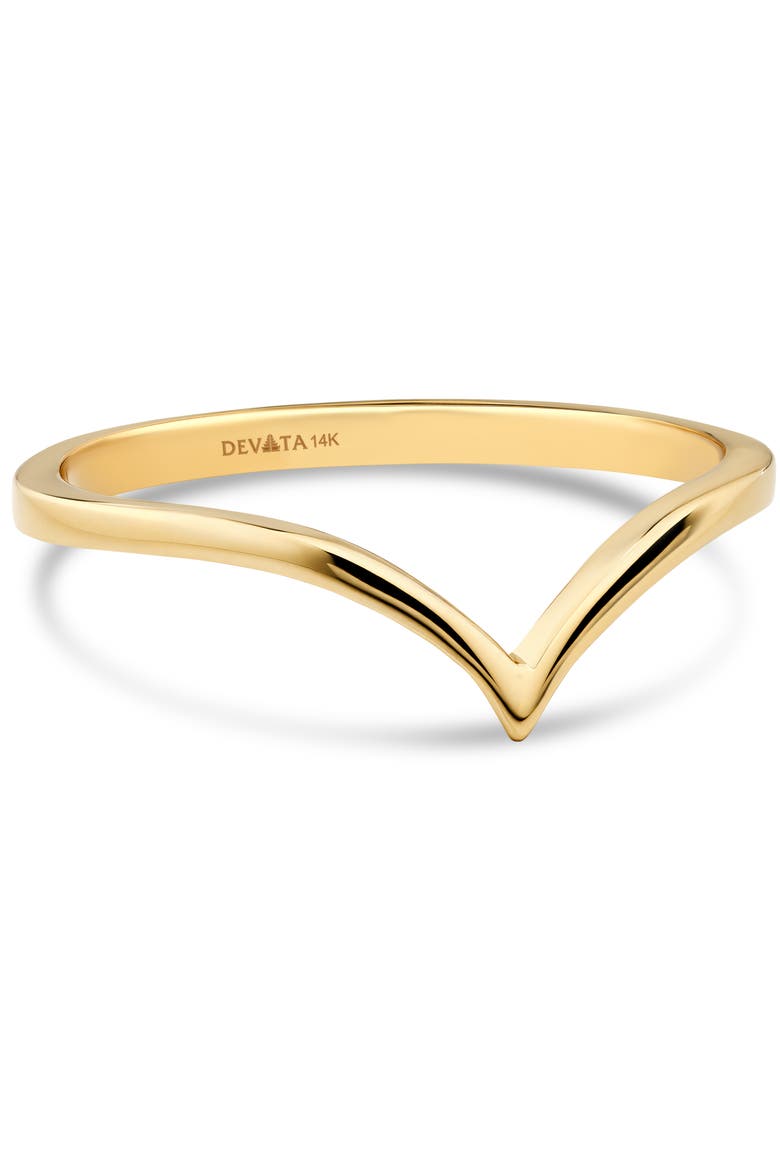Chevron Ring in 14K Gold, 6mm, Alternate, color, Yellow Gold