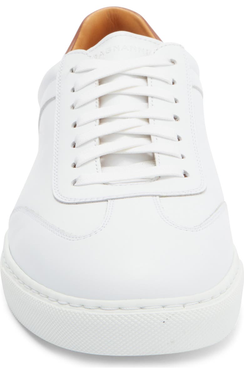 Magnanni Delan Low Top Sneaker, Alternate, color, White / Midbrown