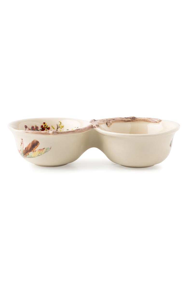 Juliska Forest Walk Ceramic Two-Bowl Server, Main, color, 