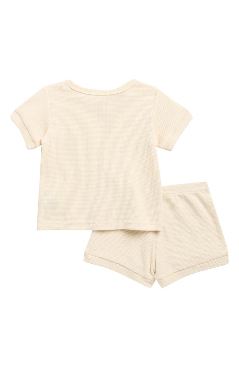 QUINCY MAE Kids' Organic Cotton Waffle Knit T-Shirt & Shorts Set, Alternate, color, Natural