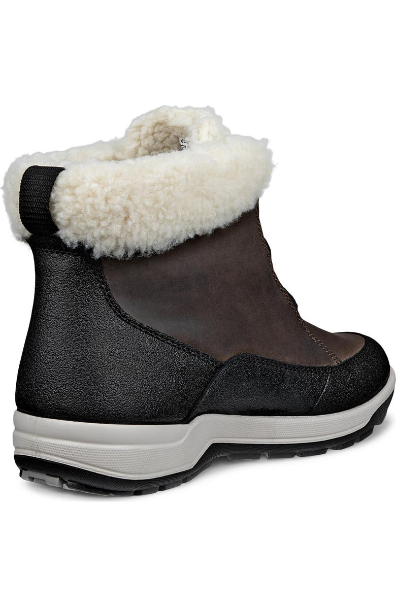 ECCO Trace Lite Waterproof Faux Fur Lined Bootie, Alternate, color, Black/ Dark Clay