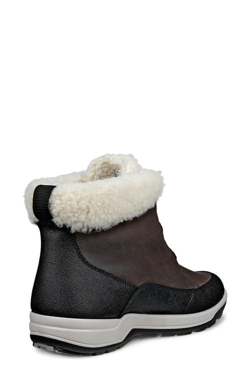 Ecco Trace Lite Waterproof Faux Fur Lined Bootie In Brown
