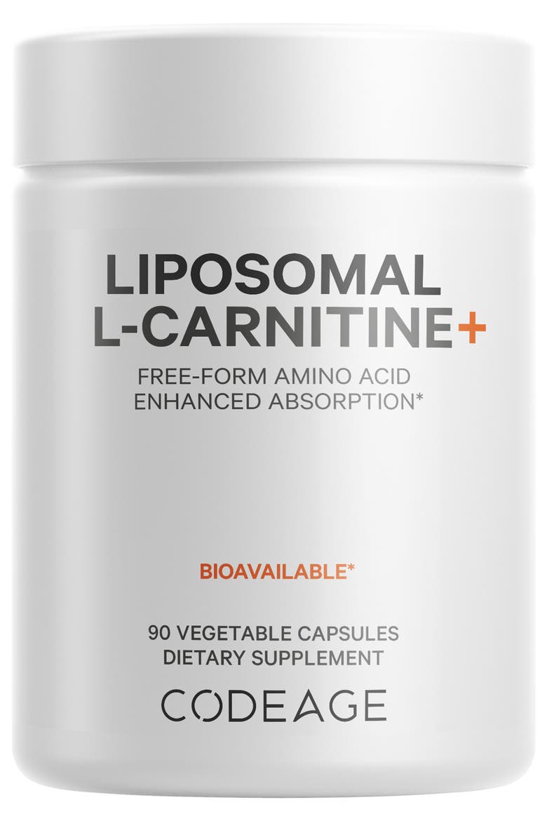 Liposomal L-Carnitine 500mg Supplement, Main, color, White
