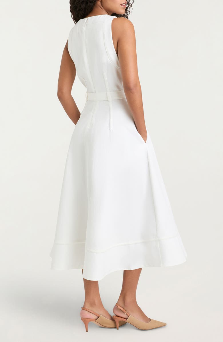 Cinq à Sept Zelda Sleeveless Asymmetric Midi Dress, Alternate, color, White