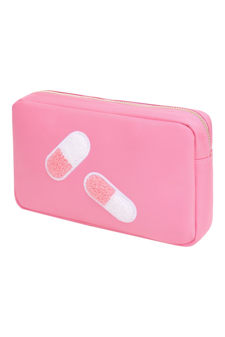 Medium Pill Cosmetics Bag, Alternate, color, BUBBLEGUM PINK
