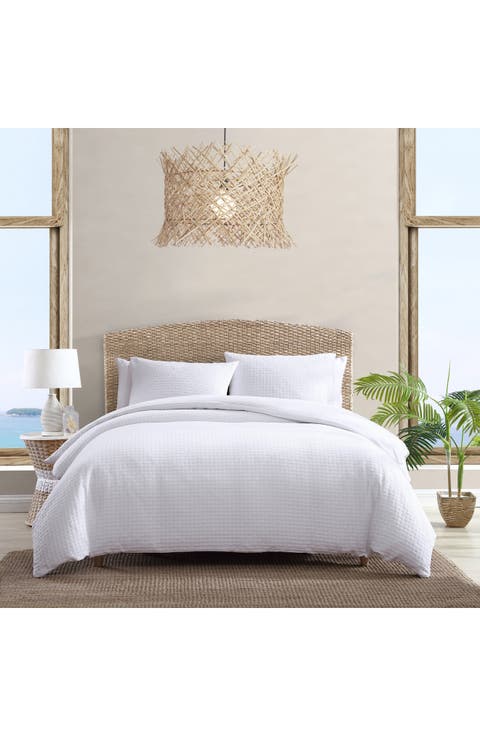 Basketweave Cotton Duvet Cover & Sham Set