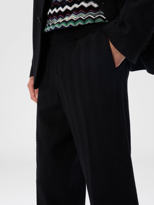 Missoni Straight Pants With Zigzag Pattern In Black