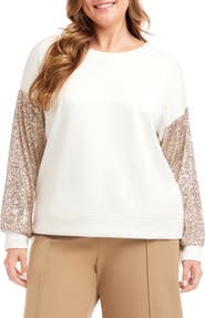 Karen Kane Sequin Sleeve Sweatshirt