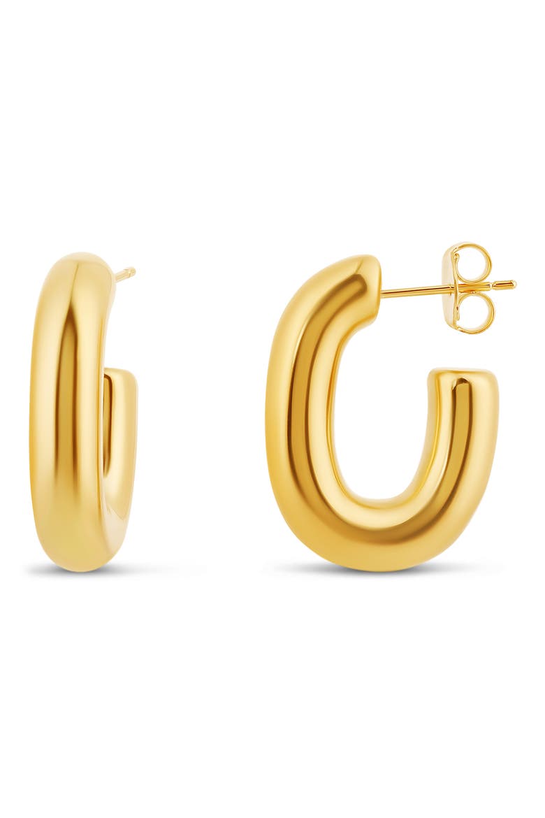 U-Shaped Hoop Earrings, Main, color, GOLD