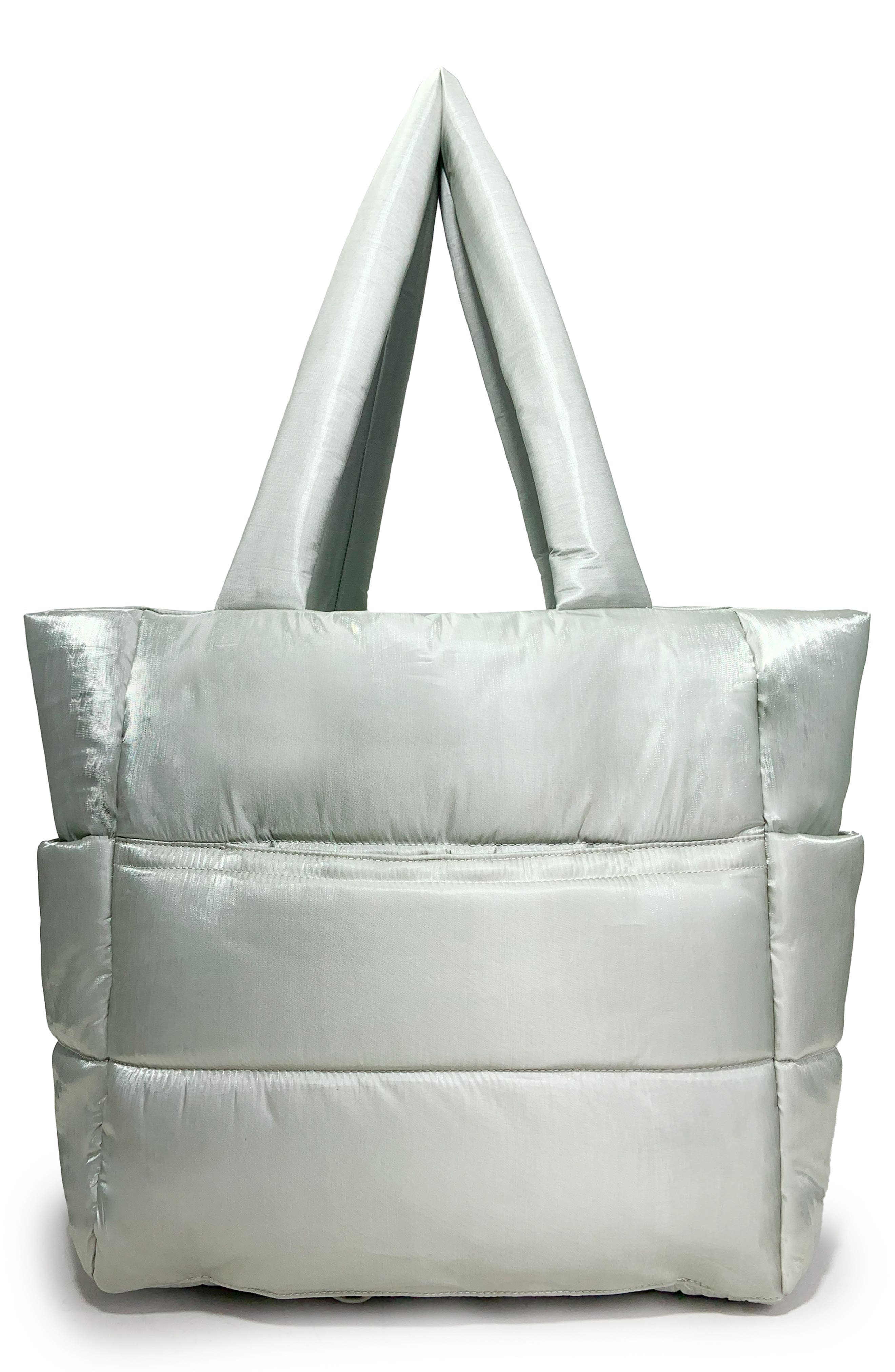 Quinn Shimmer Tote, Alternate, color, CELADON GLOW