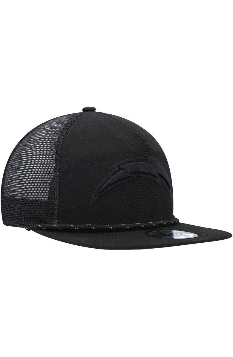New Era Men's New Era Black Los Angeles Chargers Illumination Golfer Snapback Trucker Hat, Alternate, color, 