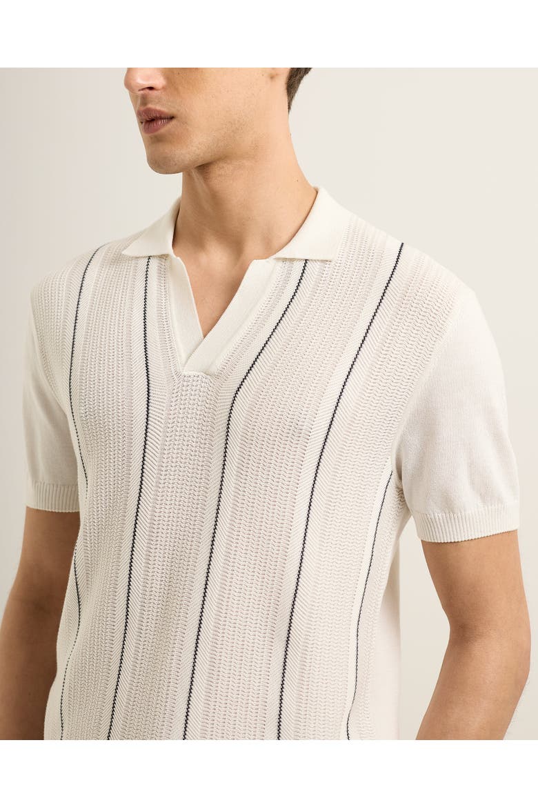 Horton Silk Tailored-Fit Polo Shirt, Alternate, color, WHITE/NIGHT IRIS STRIPE