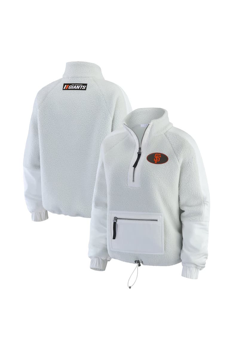 Women's WEAR by Erin Andrews Gray San Francisco Giants Polar Fleece Quarter-Zip Jacket, Main, color, Gray