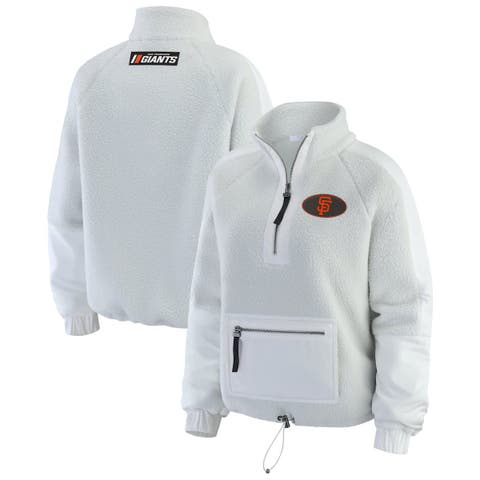 Women
s WEAR by Erin Andrews Gray San Francisco Giants Polar Fleece Quarter-Zip Jacket