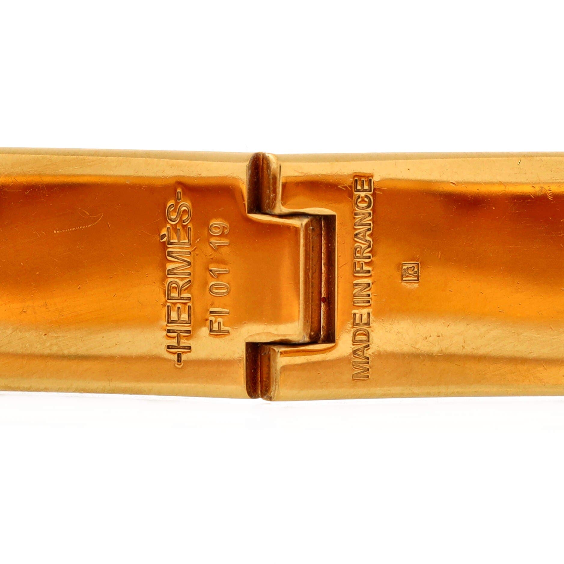 Pre-Owned Hermes Clic H Bracelet Enamel Narrow, Alternate, color, Black