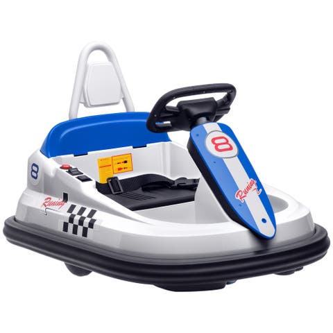 6V Kids Bumper Car with 360° Rotation, Twin Motors, Music, Horn, LED, Safety Belt