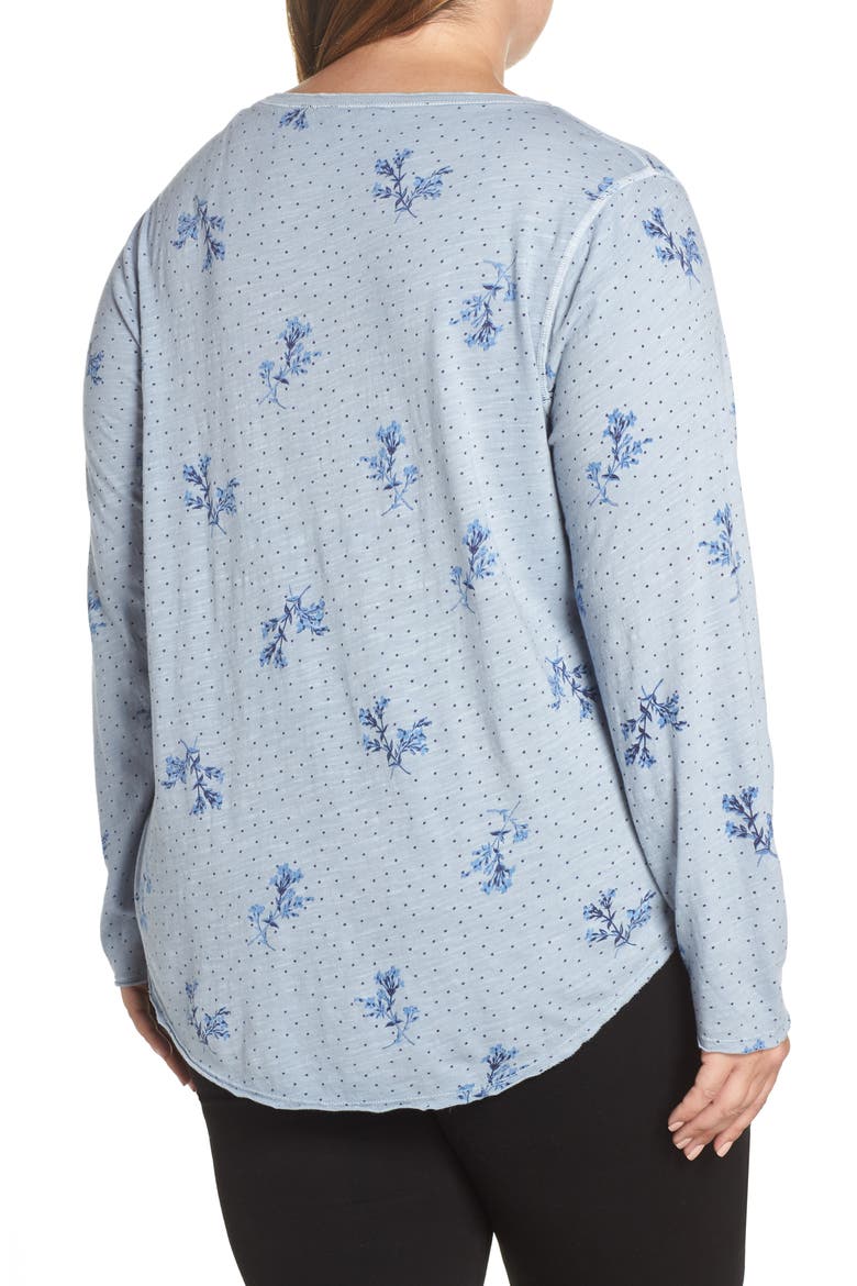 Washed Ruffle Henley Top, Alternate, color, MULTI