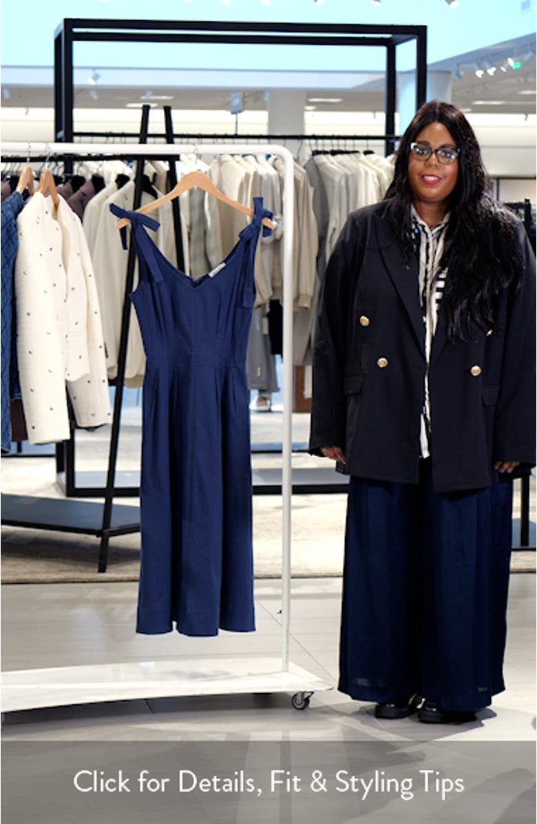 Tie Strap Stretch Cotton Midi Dress, sales video thumbnail