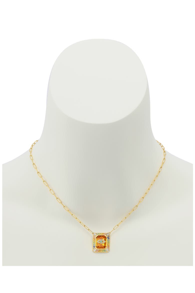 Evil Eye Pendant Necklace, Alternate, color, ORANGE