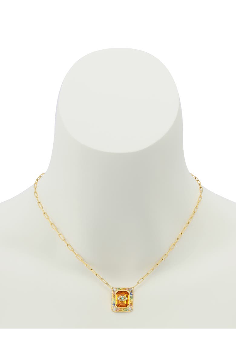 Kurt Geiger London Evil Eye Pendant Necklace, Alternate, color, Orange