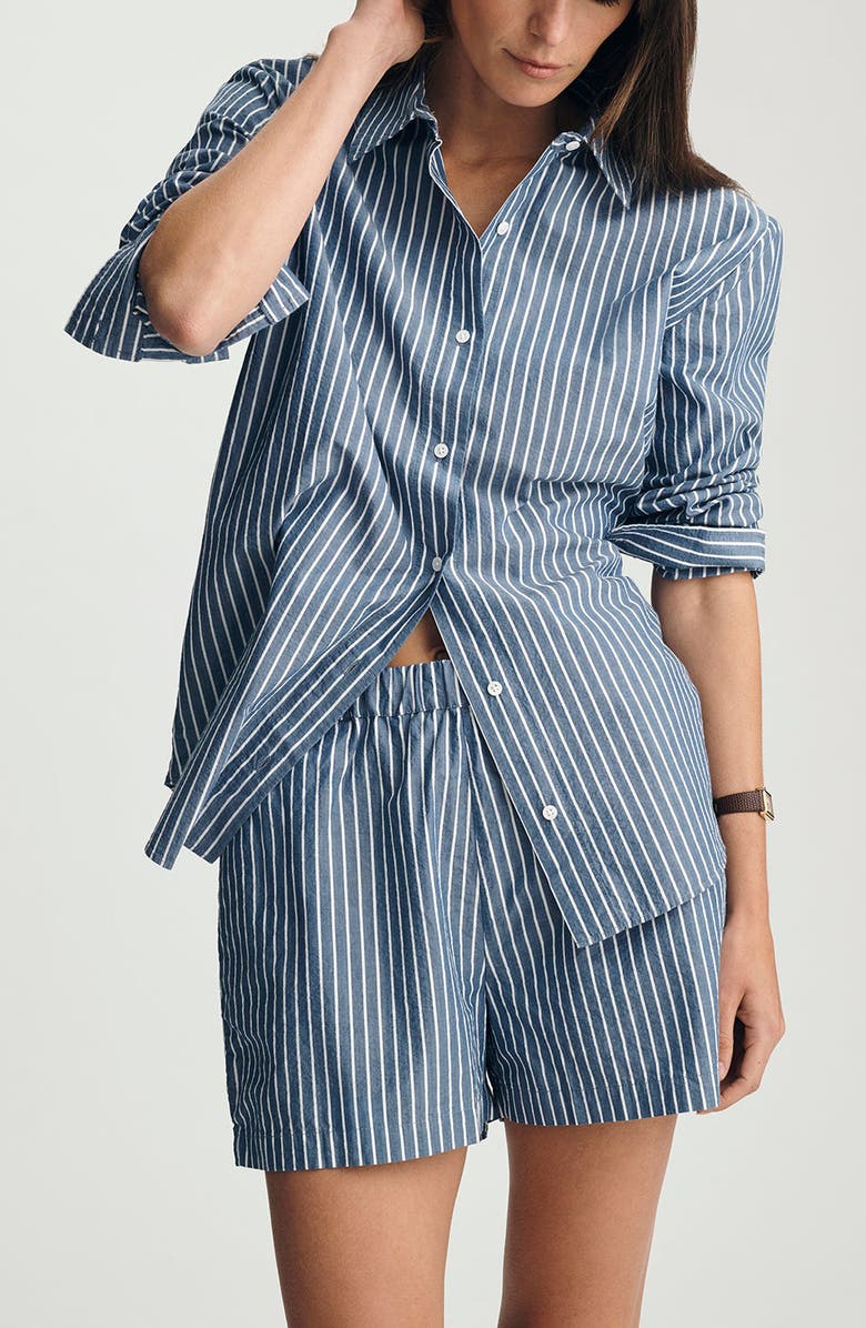 Mavi Jeans Stripe Relaxed Fit Stretch Cotton Button-Up Shirt, Main, color,