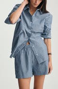 Mavi Jeans Stripe Relaxed Fit Stretch Cotton Button-Up Shirt