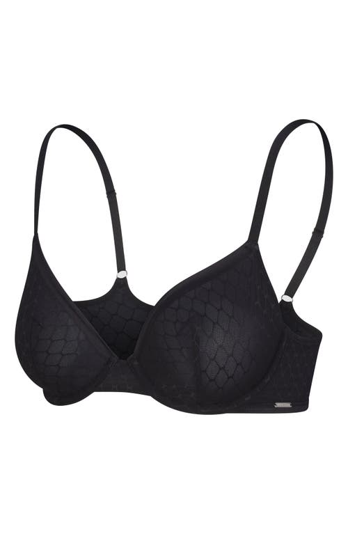 Savage X Fenty Show 'n Tell Mesh Unlined Demi Bra In Black Caviar