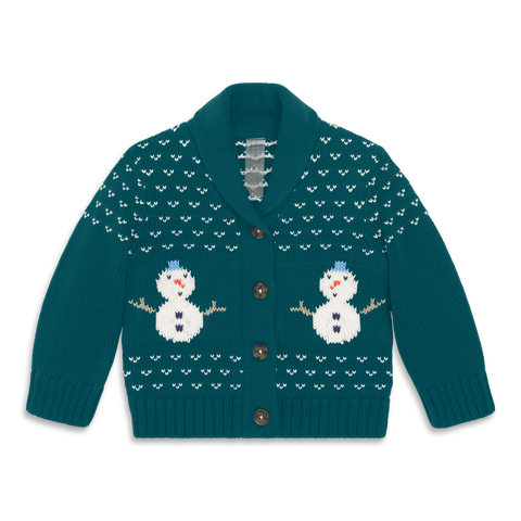 Baby Shawl Cardigan In Frosty Friends