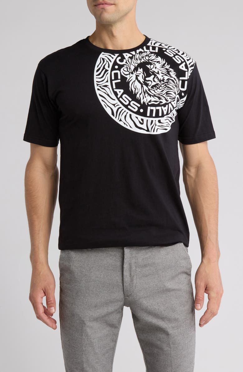 Cavalli Class Stretch Cotton Graphic T-Shirt, Main, color,
