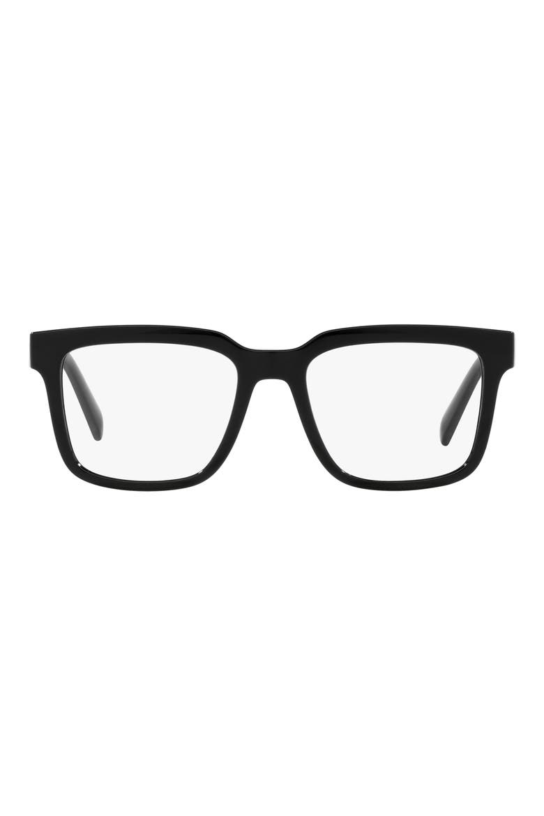 52mm Square Optical Glasses, Main, color, BLACK