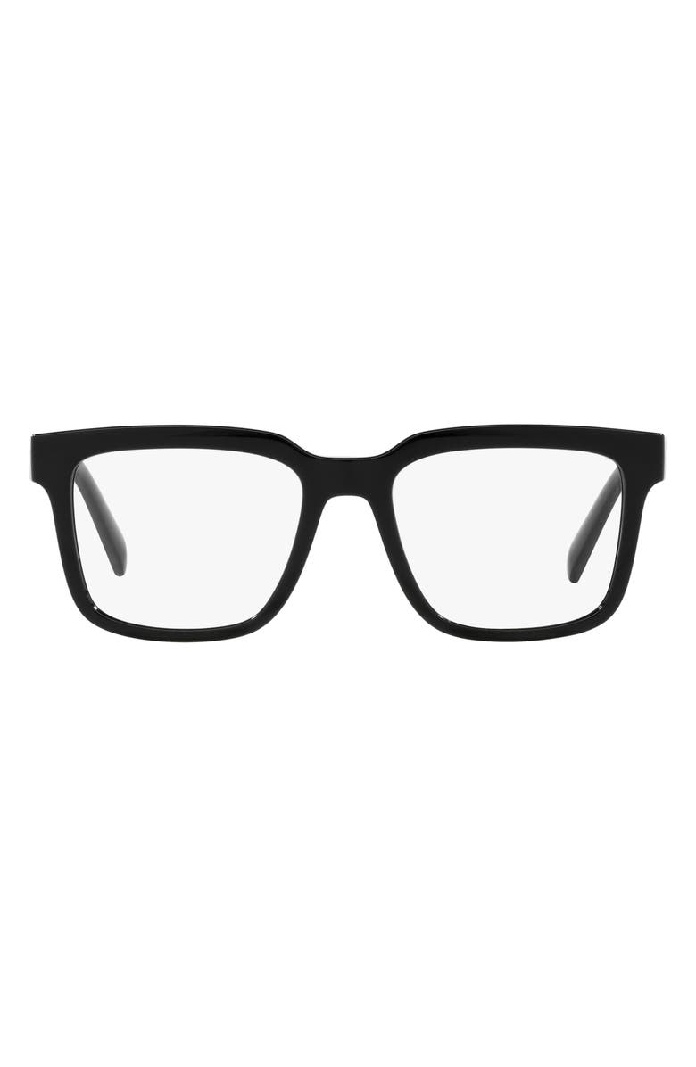 Dolce&Gabbana 52mm Square Optical Glasses, Main, color, Black