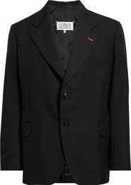 Maison Margiela Single Breasted Herringbone Wool Blazer