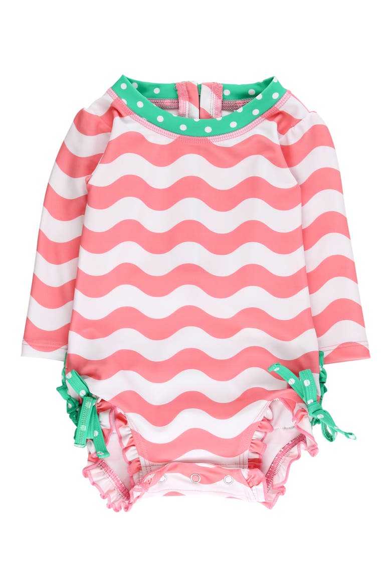 Kids' Bubblegum Long Sleeve One-Piece Rashguard Swimsuit, Main, color, PINK