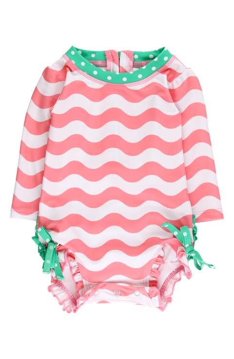 Kids' Bubblegum Long Sleeve One-Piece Rashguard Swimsuit (Baby & Toddler)