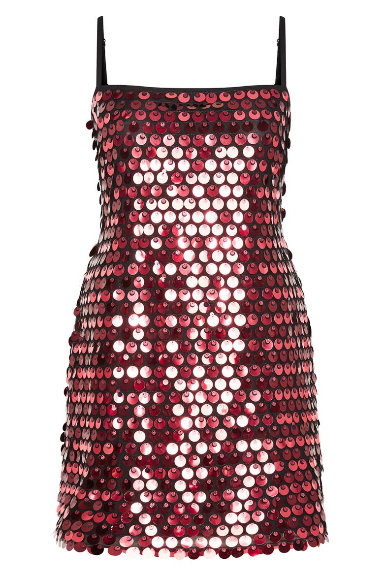 Disco Sequin Minidress, Alternate, color, PINK