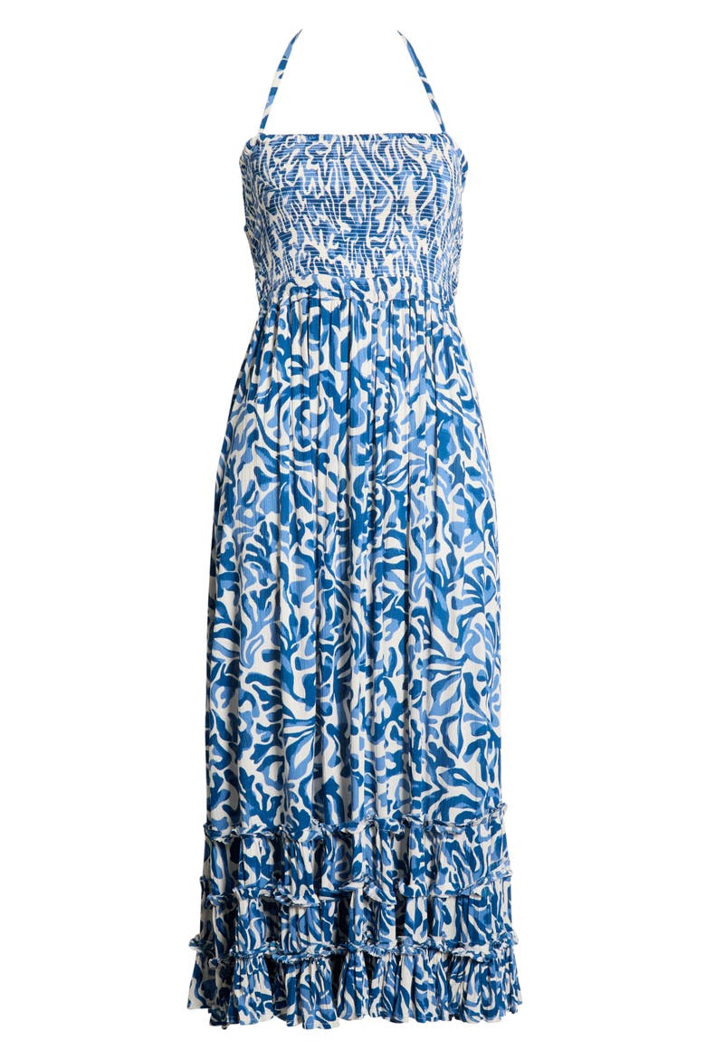Strappy Smocked Maxi Dress, Alternate, color, BLUE CORALINA