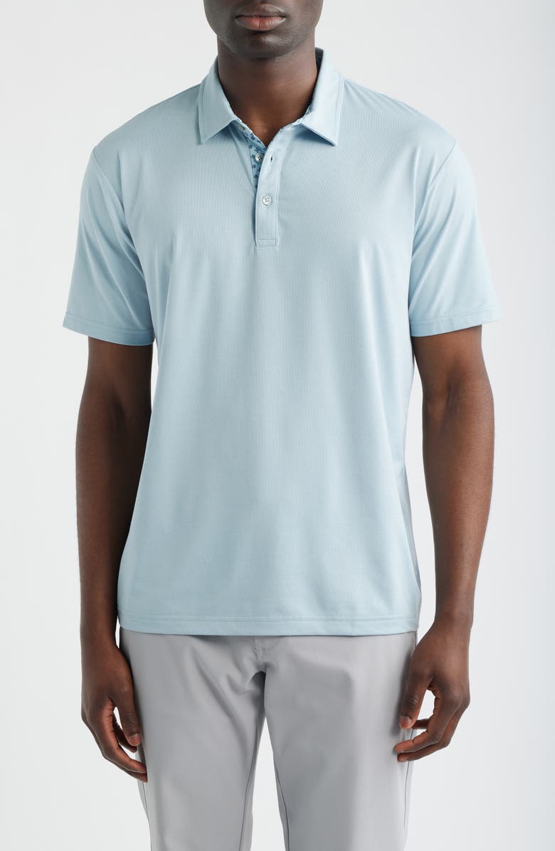 Swannies James H Solid Performance Golf Polo, Main, color, Sky-Heather