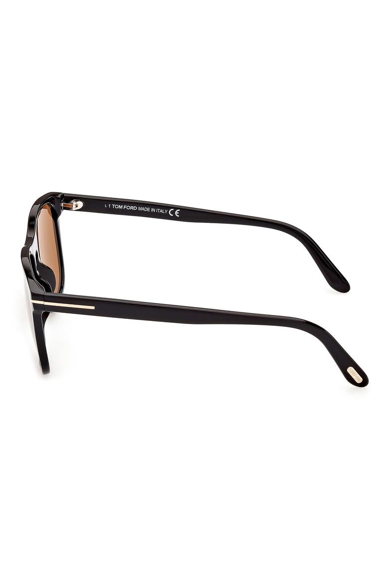 Gerard 56mm Square Sunglasses, Alternate, color, SHINY BLACK / BROWN