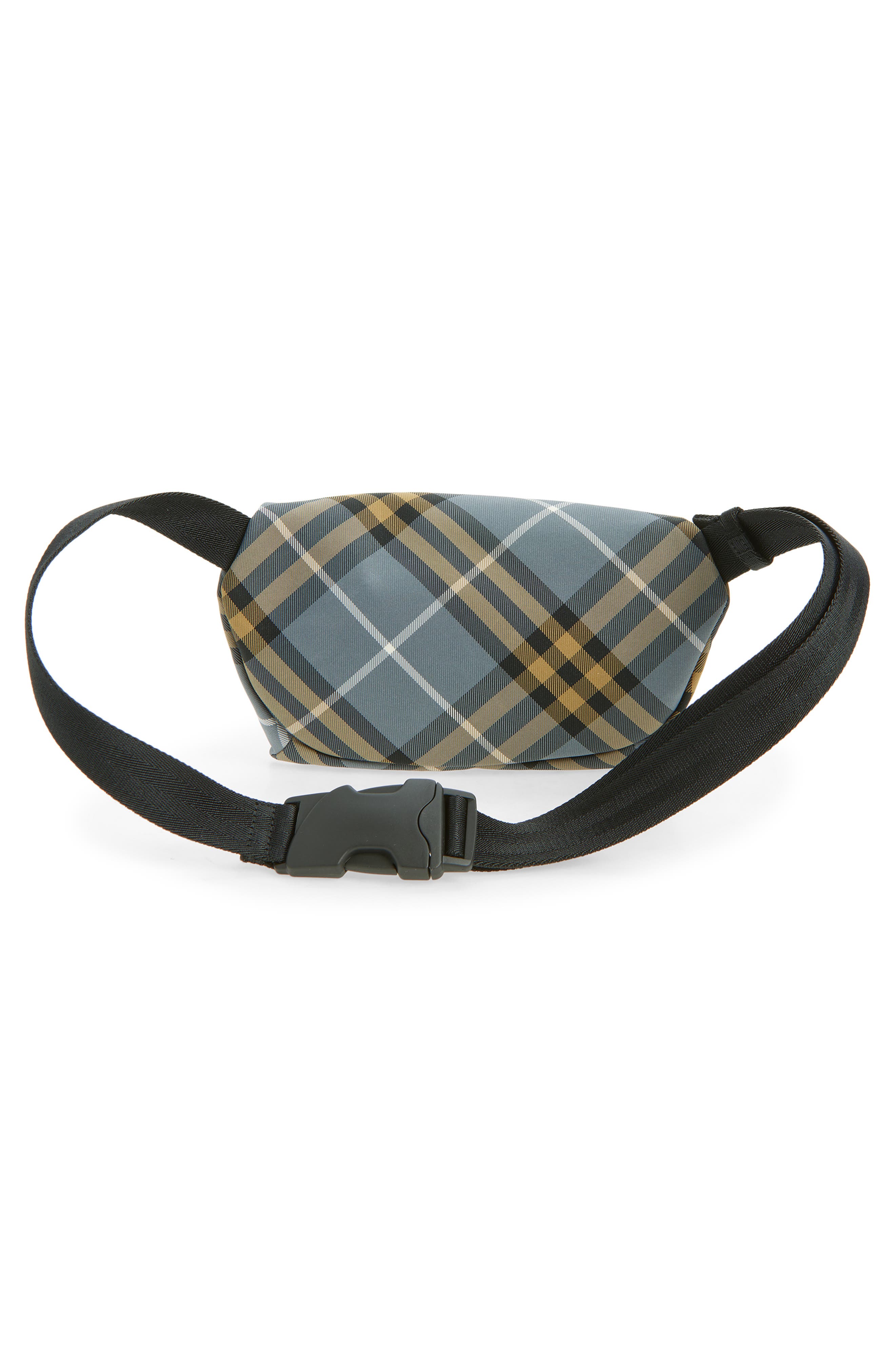 Burberry Small Check Belt Bag, Alternate, color, Wave Blue