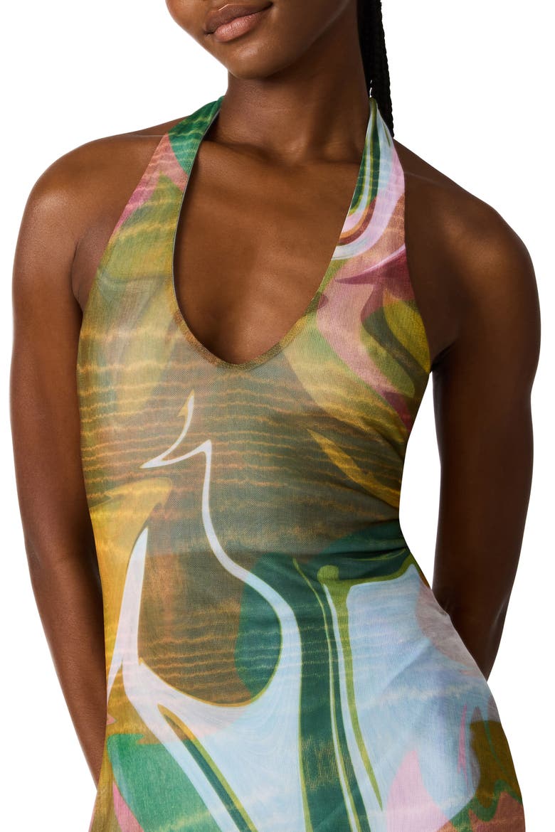 Jaslyn Halter Dress, Alternate, color, MARBLE